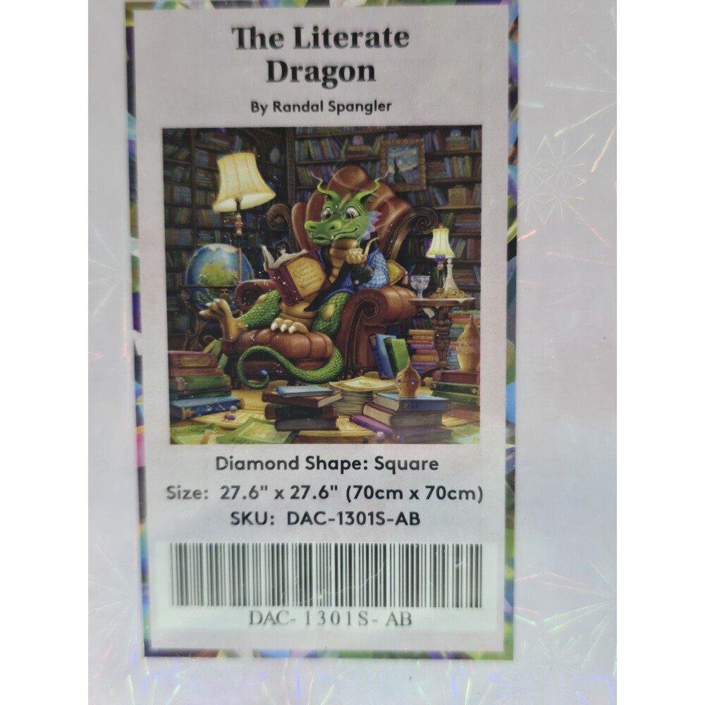 The Literate Dragon Diamond Art Club Painting Kit Randall Spangler NEW SEALED